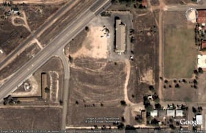 Aerial view of former drive-in site