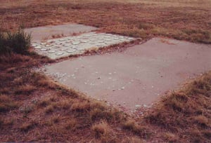 Concrete slab where the ticket booth once stood on