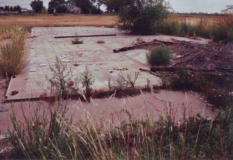 Remaining slab where the snack bar used to be