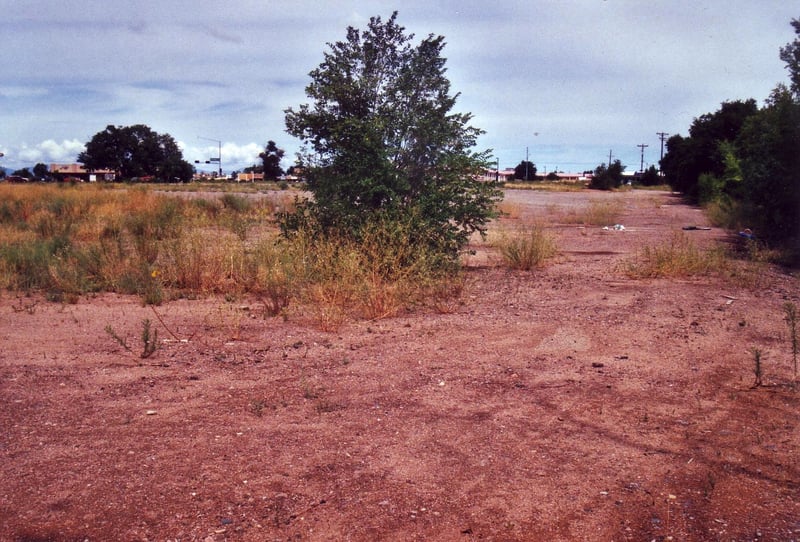 Exit road seen from back of field