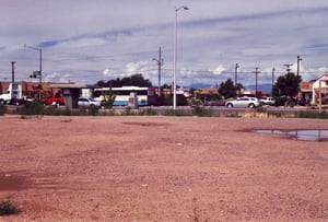 Area where the screen once stood