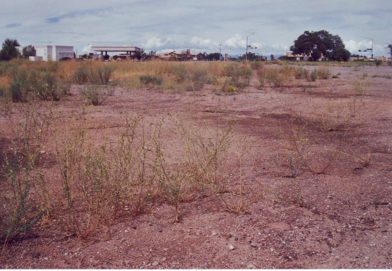 Cerrillos Road is in the distance