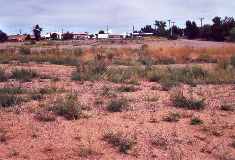 Field with the location of the former screen at right