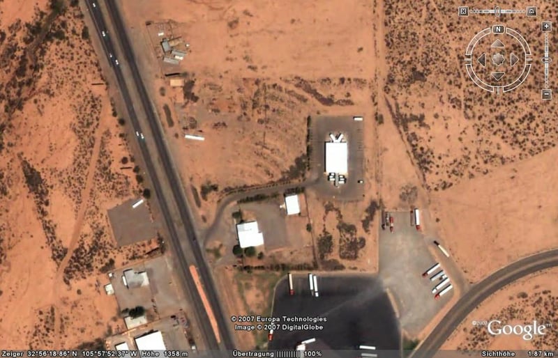 Aerial view of former drive-in site