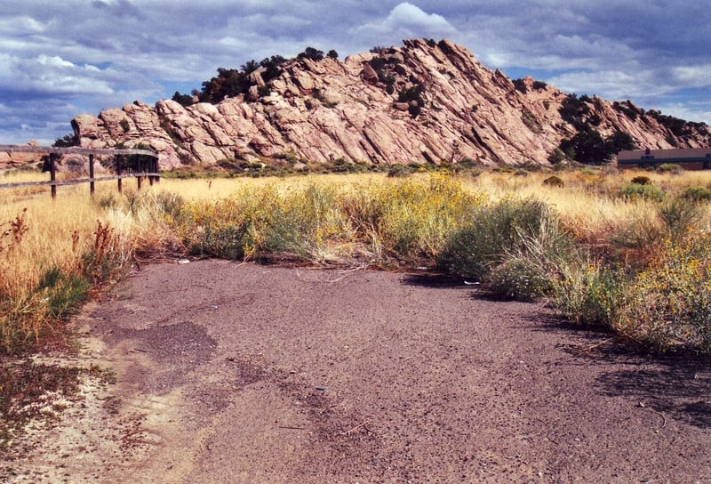 Prairie grass has grown in the entrance area