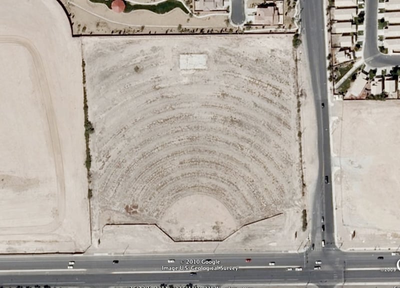 Taken using Google Earth.  Only the footprint remains.  1.4 miles, as the crow flies, NE of the Vegas 5 Drive-In.