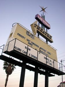 Close-up of the marquee