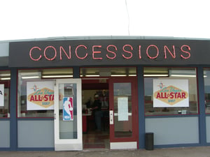 New "Concessions" exterior sign.