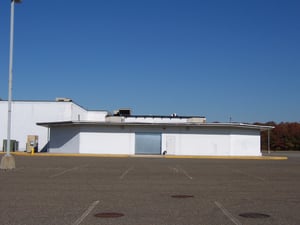 Former concession stand now bricked off and used as a warehouse.