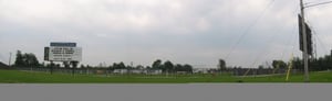 Panoramic shot of field 1 and 2 in the back.