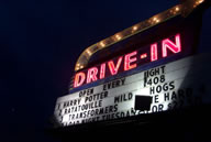 Nice night view of marquee Buffalo Drive In Harlem Rd Cheektowaga