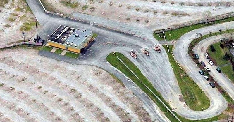 Buffalo Drive-in snack bar & ticket booths aerial from local.live.com