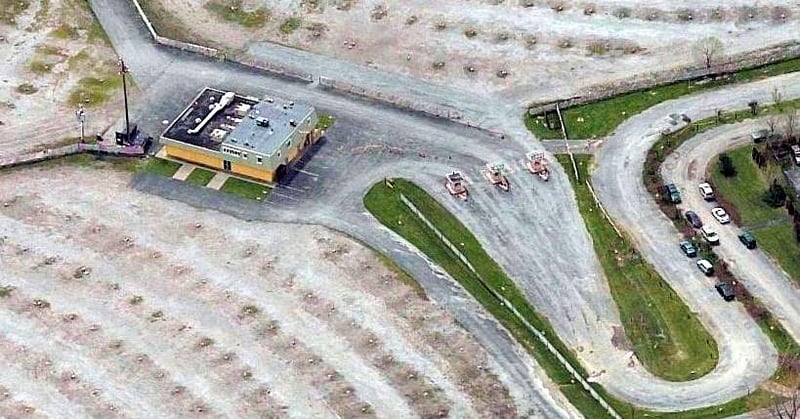 Buffalo Drive-in snack bar & ticket booths aerial from local.live.com