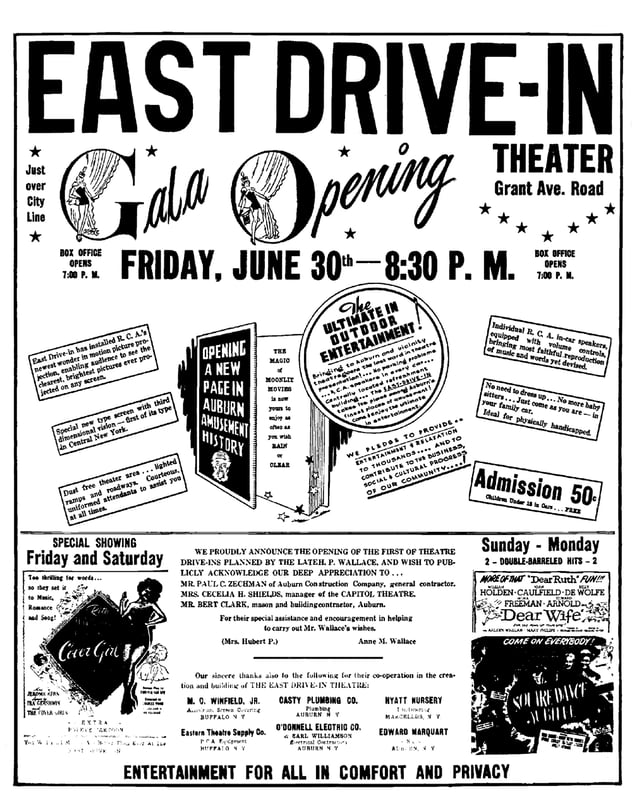 Grand opening ad from the Auburn Citizen-Advertiser on June 29, 1950.