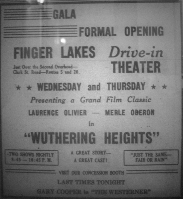 This add shows the Gala grand opening for the fingerlakes and was printed in aluburn Citizen on July 22, 1947