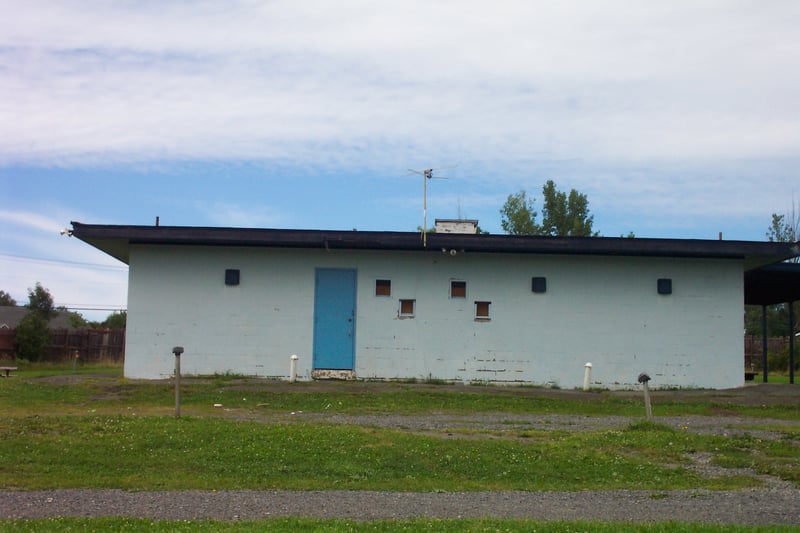 front view of projection booth/snack bar