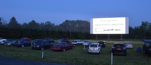 Crowd gathered for a screening at the re-opened Greenville Drive-In in 2015