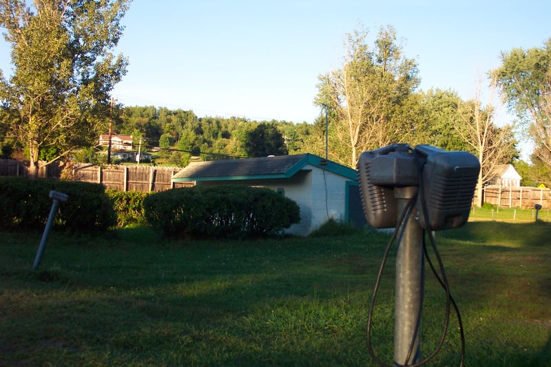 speaker post and projection booth