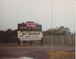 HiWay Drive-In marquee when there was only one screen