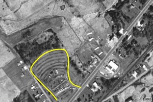 Aerial shot of drive in location