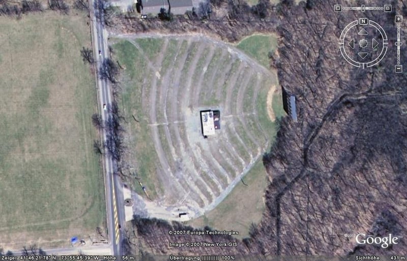 Aerial view of the drive-in