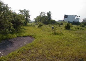 entrance ramp, screen left