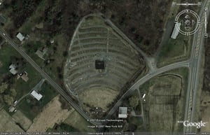 Aerial view of the drive-in