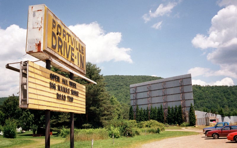 marquee and screen tower; taken in July, 2000