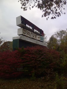 What is left of the marque. The double-decker driving range that took over the site has long been closed.