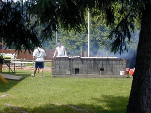 Preparations for an outdoor Bar-B-Que
