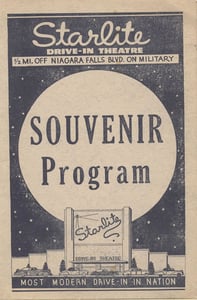 A shot of the cover of the program issued by the Starlite Drive In Niagara Falls NY