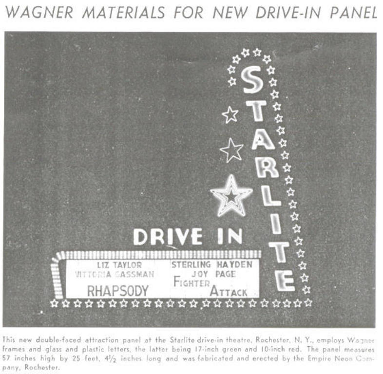 This is the Rochester Marquee. Sorry I posted the wrong Starlite Theater in the other picture.