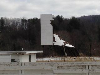 Unadilla Drive In screen after strong wind storm destroyed it.