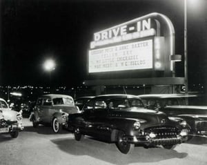 shot of cars entering the Whitestone Bridge Drive-In, w/marquee visable.(clearer shot of R. Santuzzi's pic)