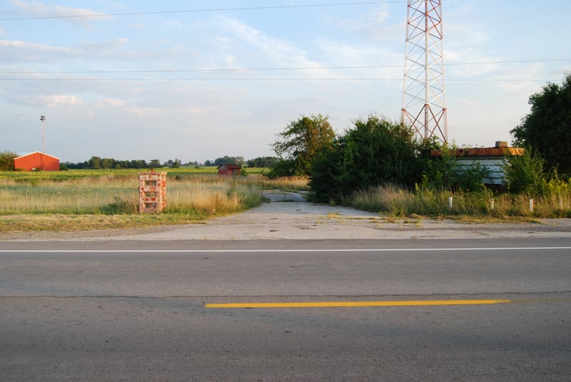 The overgrown marquee and driveway of the old 3C South, just outside Washington, C.H. on Rt. 22