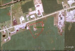 aerial outline of former site