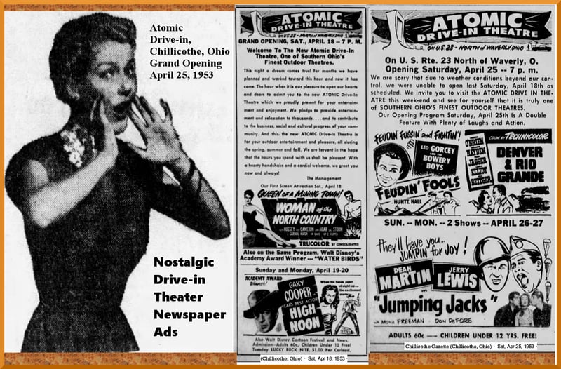 Grand opening ad for the Atomic Drive-in, Ohio.