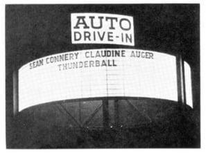 The new marquee at the 1,100 car Auto, which reopened with an all-new snackbar and booth in '64.