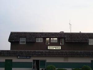 concession building with the projection booth on the second floor