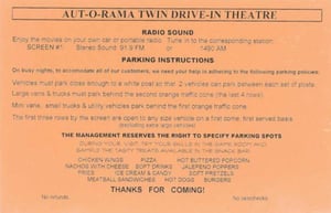 Aut-o-rama Twin Drive-In screen 1 flier.