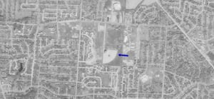 Aerial photo of drive-in location south of East David Road in Dayton.