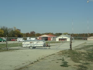 former field, entrance road