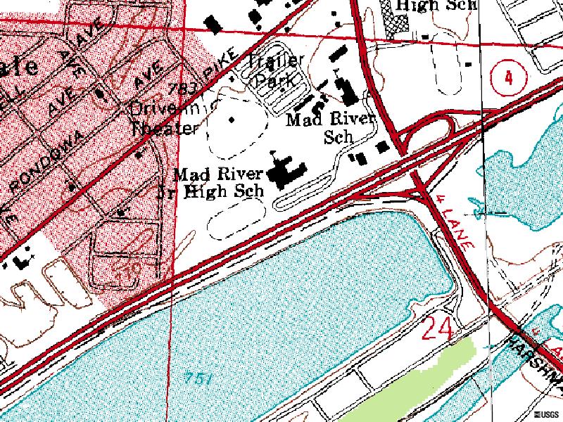 TerraServer map of former site