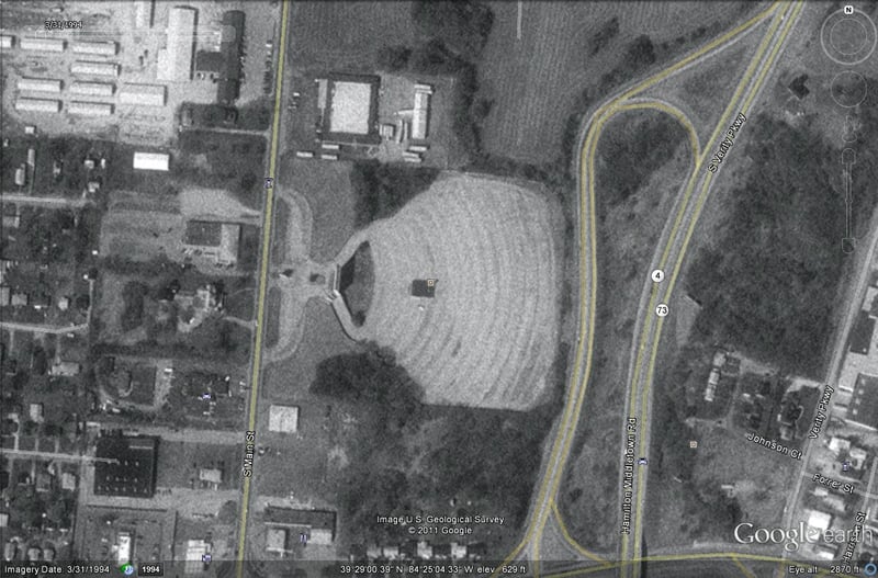 Google Earth image showing former site
