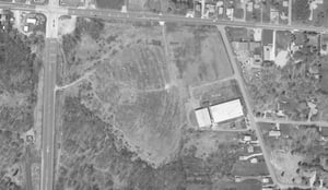aerial photo of East 30 drive-in