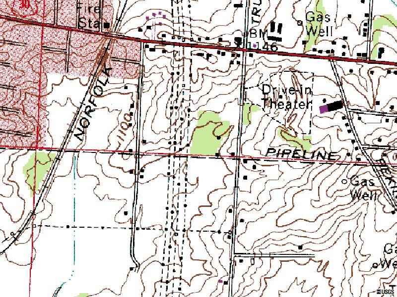 TerraServer map of former site