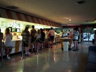 inside the snack bar.