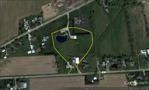 aerial view with former site outlined