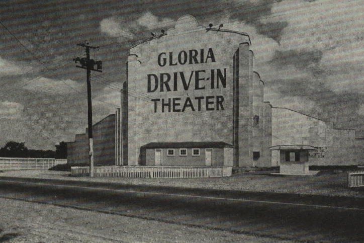 Gloria Drive-In screen tower from the 1947-48 Theatre Catalog