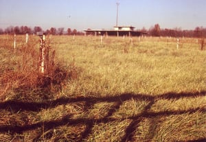 Large natural field and projection/concession building